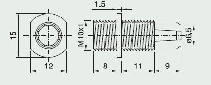 Serre câble male ø14.8 h28.5 M10x1 PA6 or
