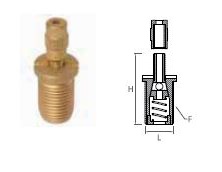 Serre câble piston laiton ø12 h25 M10x1 p/filin + blocage manuel