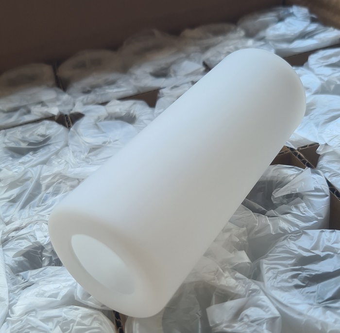 Tube verre ø40 l100 triplex trou 22 opal mat