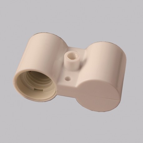 Nourrice plastique 2 têtes E27 blanche