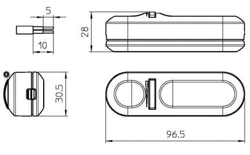 [VARMAINTR-UNIV] Variateur main transparent halo-fluo-LED 4-250W 100-240V + UL