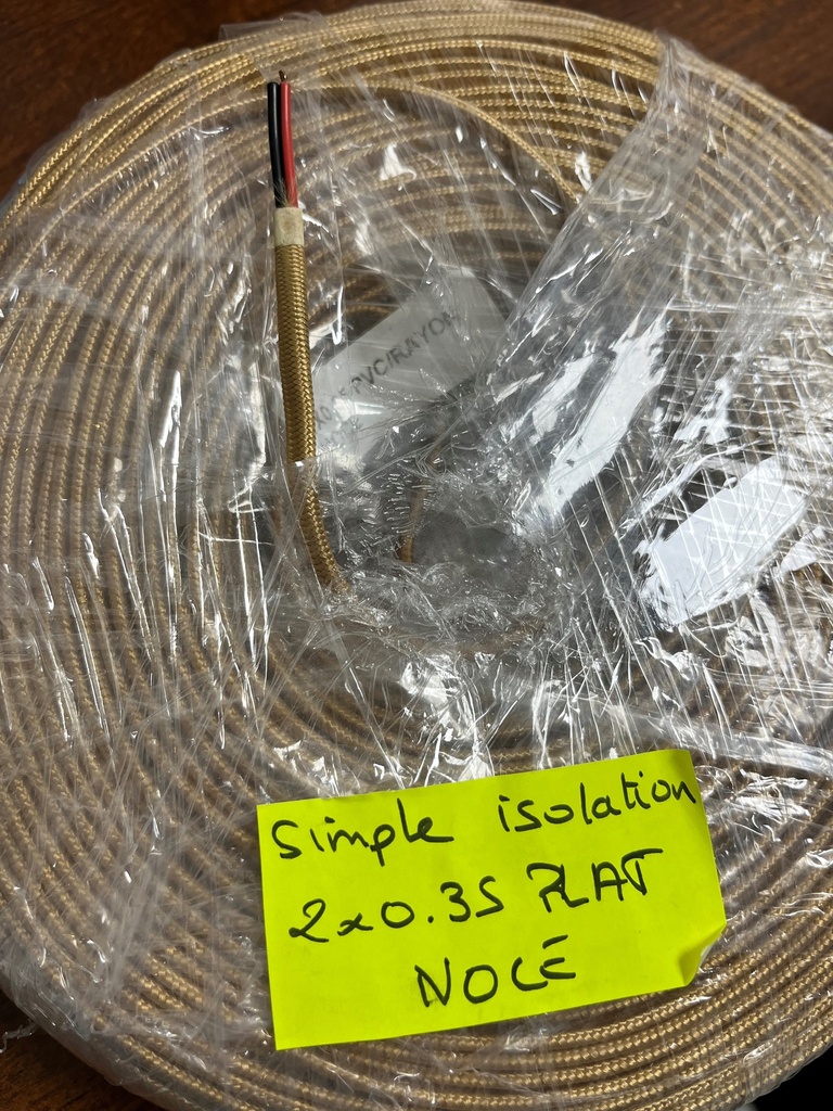 [BOB235TIP-VOR] Rouleau 100m câble tissu plat 2x0.35 or noce