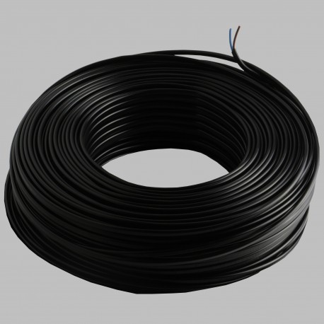 Rouleau 100m câble plat 2x0.75 H03VVH2F noir