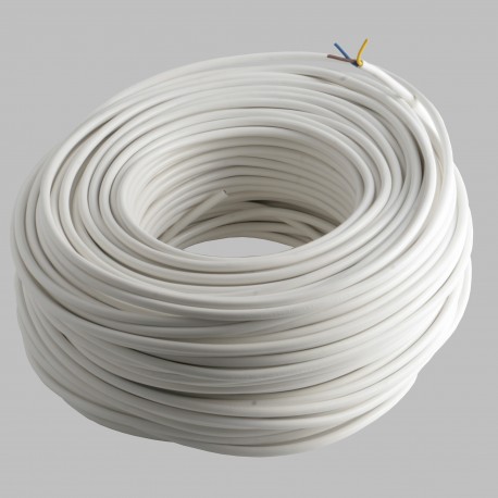 [BOB375-BL] Rouleau 100m câble rond 3x0.75 H03VVF blanc