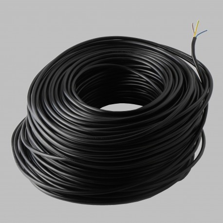 Rouleau 100m câble rond 3x0.75 H03VVF noir