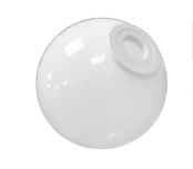 Boule verre ø100 opale brillant + Raccord culot G9 blanc