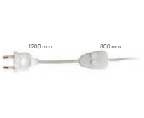 [FIM2000BL-DBL] Cordon 2000mm (1200+800) + inter main double blanc