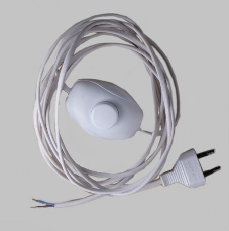 [FIP3500BL] Cordon 3500mm (1000+2500) blanc + inter pied blanc
