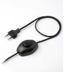 Cordon 4000mm (1500+2500) plat noir + inter pied + fiche