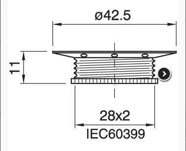 [E14BAG42LA] Bague E14 métal laitonnée ø42.5 h11