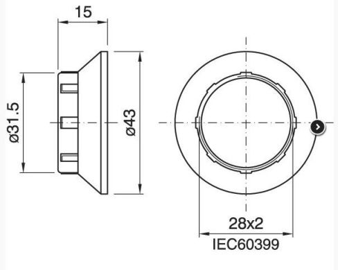 [E14BAG43OR---] Bague E14 or ø43 h15 rebord conique