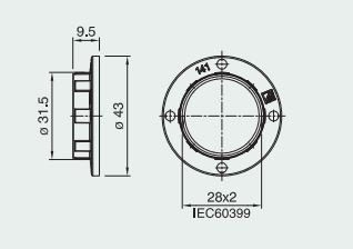 [E14BAG43TR] Bague E14 transparent ø43 h9.5 rebord droit