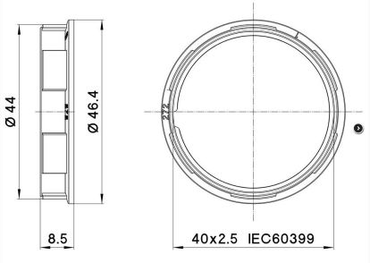 Bague E27 blanc ø47 h8.5 sans rebord