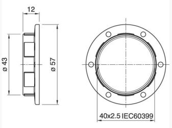 [E27BAG57NR] Bague E27 noir ø57 h12 rebord droit