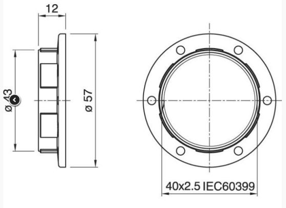[E27BAG57OR] Bague E27 or ø57 h12 rebord droit peint