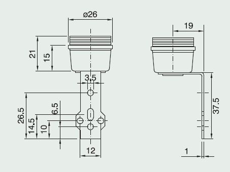 Culot E14 bakélite or h15 M3 + portée h37.5