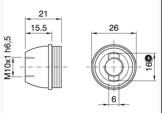 [E14CUTPBL] Culot E14 TPL blanc h15 M10x1 métal+ vis