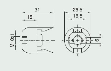 Culot E14 transparent M10x1