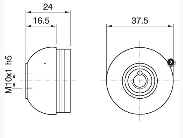 Culot E27 bakélite or h24 M10x1 métal + terre + vis