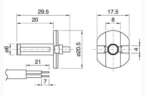 [E14SCISOLNA] Isolant de câble classe ii, pour E14 en 1 partie (clipsable) ø17.5 h29.5