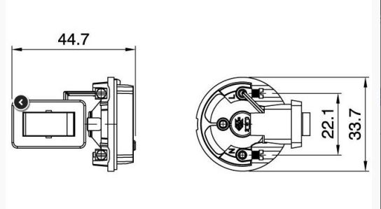 [E27PASTBK-INTERNR] Pastille E27 bakélite 190° + inter a bascule noir